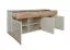Kommode Papauta 21, Farbe: Kaschmir / Eiche dunkel - Abmessungen: 86 x 176 x 45 cm (H x B x T)