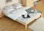 Kinderbett 140 x 200 cm | Massivholz: Kiefer | Natur Lackiert | inkl. Rollrost Abbildung