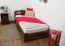 Kinderbett 90 x 200 cm | Massivholz: Kiefer | Nuss Lackiert | inkl. Rollrost Abbildung