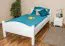 Bettrahmen für Kinder / Kinderbett 100 x 200 cm | Massivholz: Buche | Weiß Lackiert Abbildung