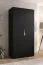 Drehtürenschrank / Kleiderschrank | 1 Meter breit | ABS-Kantenschutz | Griffe: Kaschmir | Farbe: Schwarz | Maße: 100 x 52 x 202 cm | für Schlafzimmer