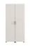 Schuhschrank | Farbe: Kaschmir | zwei Drehtüren | 92 x 33 x 185 cm | breit | 15 Schuhfächer | schwarze Griffe | hoher Schrank | für den Vorraum