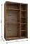 Kleiderschrank / Schiebetürenschrank | Farbe: Kaschmir | 245,5 x 150 x 64 cm | 2 Kleiderstangen | 2 Schiebetüren | Soft-Close | Spiegel | 6 Fächer