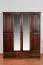 Kleiderschrank Kiefer Vollholz massiv Walnussfarben Junco 02 - Abmessung: 195 x 162 x 60 cm (H x B x T)