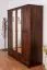 Kleiderschrank Kiefer Vollholz massiv Walnussfarben Junco 02 - Abmessung: 195 x 162 x 60 cm (H x B x T)