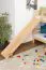 Etagenbett / Spielbett David Buche massiv natur mit Rutsche, inkl. Rollrost - 90 x 200 cm, teilbar