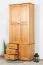 Schrank Kiefer massiv Vollholz natur Erlefarben 40 - Abmessung: 193 x 80 x 42 cm (H x B x T)