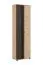 Garderobe Komplett - Set F Angvik, 3-teilig, Farbe: Eiche / Schwarz, ein Garderobenschrank, ein Schuhschrank inkl. Sitzkissen, vier Haken
