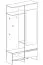 Garderobe mit Spiegel Tarouca 01 | Kaschmir / Creme Torro | 210 x 110 x 38 cm | 2 Klappfächer | 4 Kleiderhaken | 2 Klappfächer | Holzoptik | viel Stauraum