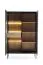 Große Vitrine mit Push-to-open Funktion Chelmsford 07, Farbe: Schwarz / Eiche - Abmessungen: 166 x 104 x 39 cm (H x B x T)
