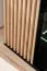 Wohnzimmer - Set A Romfo, 4-teilig, inkl. LED-Beleuchtung, Farbe: Schwarz / Hickory Jackson, zwei Vitrinen, Push-to-open Funktion, TV-Schrank, Wandregal