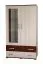 Vitrine Cikupa 23, Farbe: Nuss / Ulme - Abmessungen: 160 x 90 x 40 cm (H x B x T)