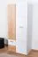 Jugendzimmer - Drehtürenschrank / Kleiderschrank Dennis 01, Farbe: Esche / Weiß - Abmessungen: 188 x 80 x 52 cm (H x B x T)