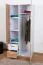 Jugendzimmer - Drehtürenschrank / Kleiderschrank Dennis 01, Farbe: Esche / Weiß - Abmessungen: 188 x 80 x 52 cm (H x B x T)