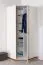 Kinderzimmer - Drehtürenschrank / Eckkleiderschrank Benjamin 15, Farbe: Weiß / Creme - Abmessungen: 198 x 86 x 86 cm (H x B x T)