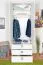 Kinderzimmer - Drehtürenschrank / Kleiderschrank Benjamin 18, Farbe: Weiß - Abmessungen: 236 x 84 x 56 cm (H x B x T)