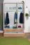 Drehtürenschrank / Kleiderschrank Gataivai 02, Farbe: Beige Hochglanz / Walnuss - 224 x 137 x 57 cm (H x B x T)