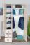 Kinderzimmer - Drehtürenschrank / Kleiderschrank Benjamin 19, Farbe: Weiß / Creme - Abmessungen: 236 x 126 x 56 cm (H x B x T)
