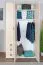 Drehtürenschrank / Kleiderschrank 19, Farbe: Weiß / Creme - Abmessungen: 236 x 126 x 56 cm (H x B x T)