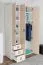 Drehtürenschrank / Kleiderschrank 19, Farbe: Weiß / Creme - Abmessungen: 236 x 126 x 56 cm (H x B x T)