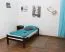 Kinderbett / Jugendbett "Easy Premium Line" K1/1n, Buche Vollholz massiv Schokobraun - Maße: 90 x 200 cm