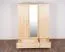 Kleiderschrank Massivholz natur 019 - Abmessung 190 x 133 x 60 cm (H x B x T)