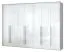 Drehtürenschrank / Kleiderschrank mit LED-Rahmen Siumu 26, Farbe: Weiß / Weiß Hochglanz - 226 x 322 x 60 cm (H x B x T)