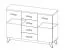 Kommode Panduros 09, Farbe: Kiefer Weiß / Eiche Braun - Abmessungen: 93 x 130 x 40 cm (H x B x T)