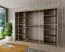 250 cm breiter Kleiderschrank mit 10 Fächern und 3 Türen | Farbe: Sonoma Eiche / Weiß Abbildung