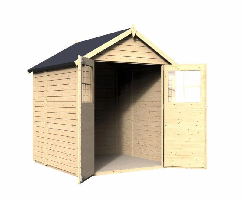 Holz-Gartenhaus 1,75 x 1,81 Meter (inkl. Dach) | Natur | Satteldach Abbildung