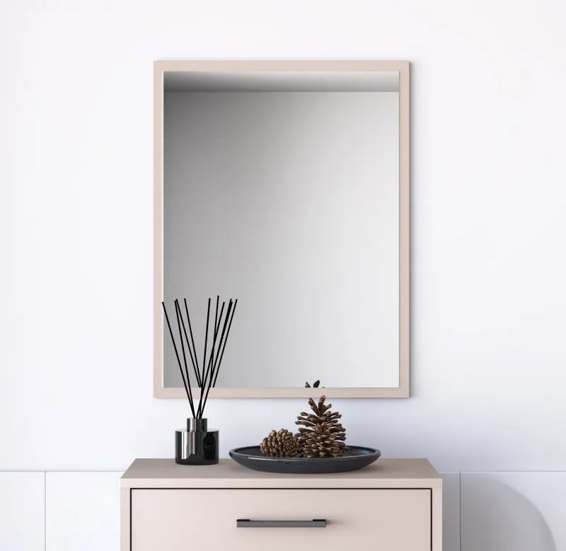 Schlichter Spiegel für Vorraum Creola 05 | Farbe: Kaschmir | Maße: 50 x 2 x 66 cm | ABS-Kantenschutz