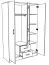Drehtürenschrank / Kleiderschrank Sidonia 02, Farbe: Eiche Weiß - 200 x 123 x 53 cm (H x B x T)