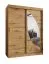 Schiebetürenschrank Jorasses 09, eine Spiegeltür, 1,5 Meter breit, Farbe: Eiche Artisan, fünf Fächer, Aluminiumschienen, Kleiderschrank, Schlafzimmer