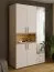 Drehtürenschrank / Kleiderschrank | Farbe: Kaschmir / Eiche Artisan | 1 Spiegeltür | 135 x 56 x 227 cm | zwei Schubladen | fünf Fächer | zwei Kleiderstangen