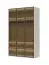 Kleiderschrank mit drei Glastüren Neiafu 06, inkl. Innenbeleuchtung, Farbe: Kaschmir, Soft-Close-Funktion, verstellbare Füße, Maße: 224 x 137 x 56 cm
