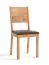 Eichenstuhl Nievre 03, aus Eiche Massivholz, geölte Oberfläche, braune Sitzpolsterung, Maße: 90 x 41 x 41 cm, ästhetisches und minimalistisches Design