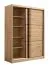 Kleiderschrank / Schiebetürenschrank mit sechs Fächer Panevo 02, Farbe: Eiche Artisan, eine Kleiderstange, Maße: 215,5 x 166 x 60 cm, stilvoll