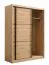 Kleiderschrank / Schiebetürenschrank mit sechs Fächer Panevo 02, Farbe: Eiche Artisan, eine Kleiderstange, Maße: 215,5 x 166 x 60 cm, stilvoll