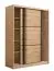 Kleiderschrank / Schiebetürenschrank mit sechs Fächer Panevo 02, Farbe: Eiche Artisan, eine Kleiderstange, Maße: 215,5 x 166 x 60 cm, stilvoll