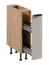 Küchenunterschrank / Apothekerschrank | 1 Schublade mit 2 Regalen | Farbe: Eiche Puccini / Beige | Soft-Close Funktion | 20 x 52 x 87 cm | schmal | verstellbare Beine | Metallgriff