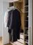 Falttür / Kleiderschrank | Farbe: Beige / Eiche | 3 Schubladen | 1 Hosenhalter | inkl. LED-Beleuchtung mit Bewegungssenor | 160 x 60 x 240 cm