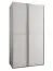 Kleiderschrank / Schiebetürenschrank | 245,5 x 130 x 64 cm | 6 Fächer | 6 Einlegeböden | 2 Schiebetüren | 2 Kleiderstangen | Farbe: Weiß | Soft-Close