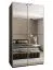 Kleiderschrank / Schiebetürenschrank |Farbe: Schwarz | 245,5 x 140 x 64 cm | 2 Kleiderstangen | Soft-Close | Spiegel | 6 Fächer |2 Schiebetüren