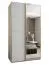 Kleiderschrank / Schiebetürenschrank | 2 Schiebetürenschränke | 245,5 x 130 x 64 cm | 6 Fächer | Soft-Close | 2 Kleiderstangen | Farbe: Weiß | Spiegel