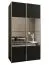 Kleiderschrank / Schiebetürenschrank | Spiegel | Farbe: Schwarz | 245,5 x 140 x 64 cm | Soft-Close | 6 Fächer | 2 Schiebetüren | 2 Kleiderstangen