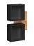 Garderobe Komplett - Set C Pollestad, 3-teilig, Farbe: Eiche Wotan / Schwarz, zwei Hängeregale, ein Hängeschrank, eine Wandkonsole mit Schublade