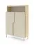 Kommode | Farbe: Eiche Mavelie / Macadamia | 2 Drehtüren | 3 Fächer | 103 x 42 x 160 cm | Highboard | Push-to-open Funktion | Metallbeine
