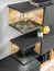 Wohnwand im erfrischenden Design Bjordal 39, Farbe: Anthrazit / Eiche Wotan - Abmessungen: 150 x 240 x 40 cm (H x B x T), mit LED-Beleuchtung