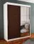 150 cm breiter Kleiderschrank mit 5 Fächern und 2 Türen | Farbe: Weiß / Schwarz Abbildung