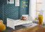 Babybett / Gitterbett aus echtem Kieferholz Avaldsnes 12, Farbe: Weiß - Abmessungen: 90 x 124 x 67 cm (H x B x T), mit einer Schublade